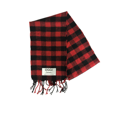 OGGI Red Plaid Scarf