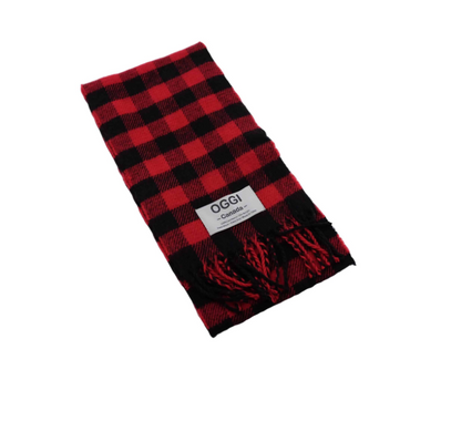 OGGI Red Plaid Scarf