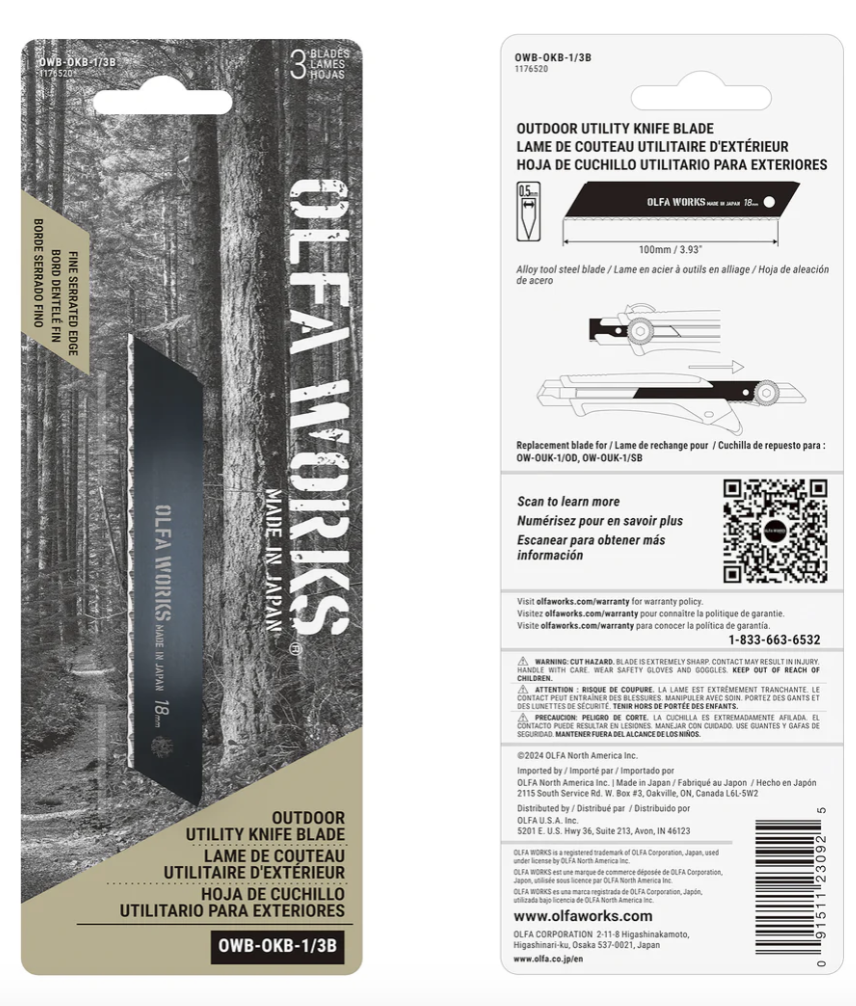 Outdoor Utility Knife Spare Blade (3 Pack)