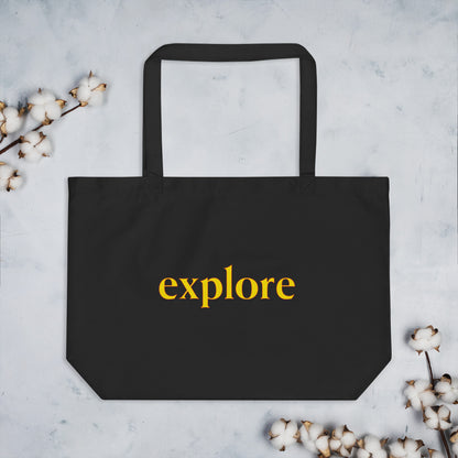 Explore Large Organic Cotton Tote Bag