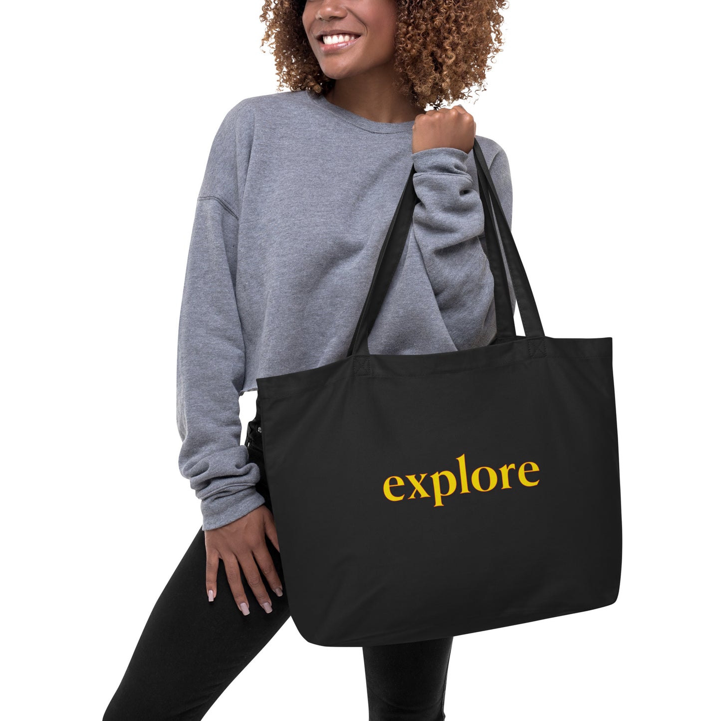 Explore Large Organic Cotton Tote Bag